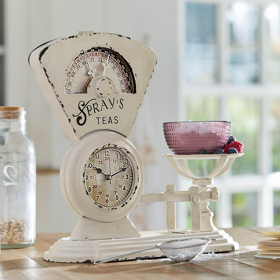Loberon Uhr Balances, nostalgisches Design, von Einer Alten Waage inspiriert, Vintage-Look, Zeitmess