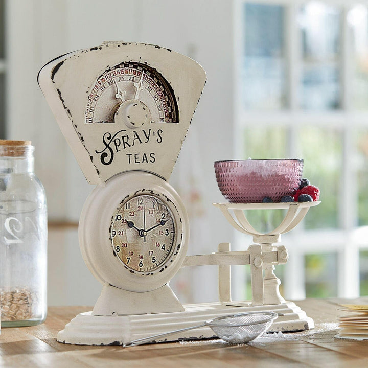 Loberon Uhr Balances, nostalgisches Design, von Einer Alten Waage inspiriert, Vintage-Look, Zeitmess