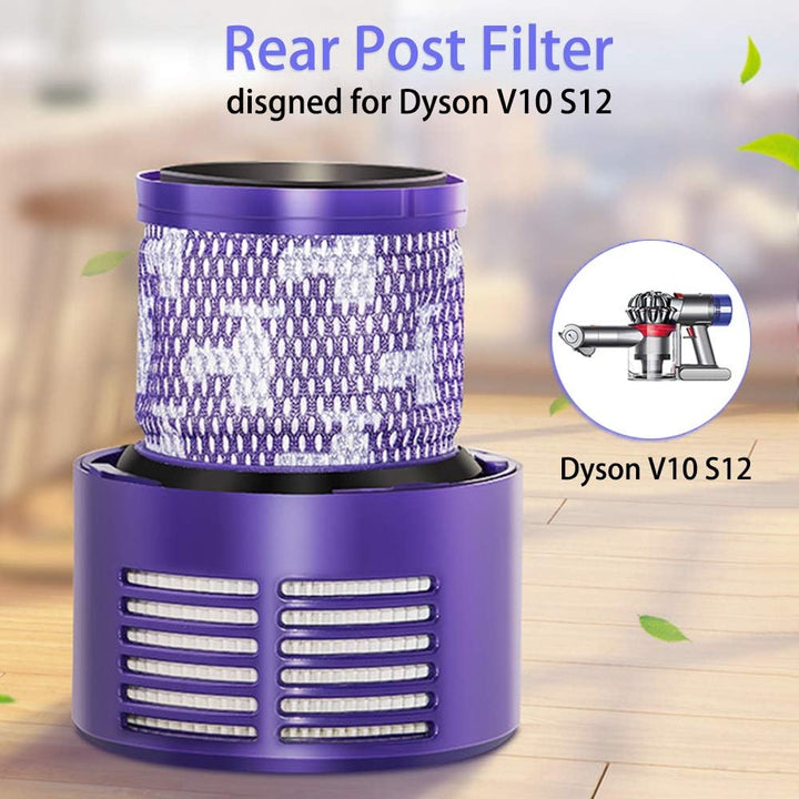 Queta Abwaschbarer Ersatzfilter für Dyson Staubsauger V10 SV12, mit Reinigungsbürste, Ersatzfilter f
