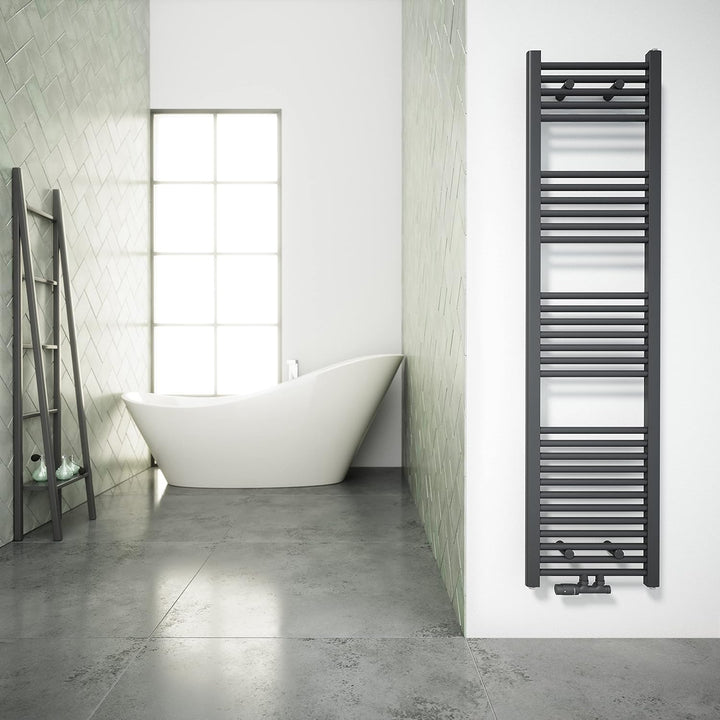 Aquabad Badheizkörper Virgo | Grösse: 40 x 160 cm | Heizleistung 448 Watt | Farbe: Anthrazit | Mitte