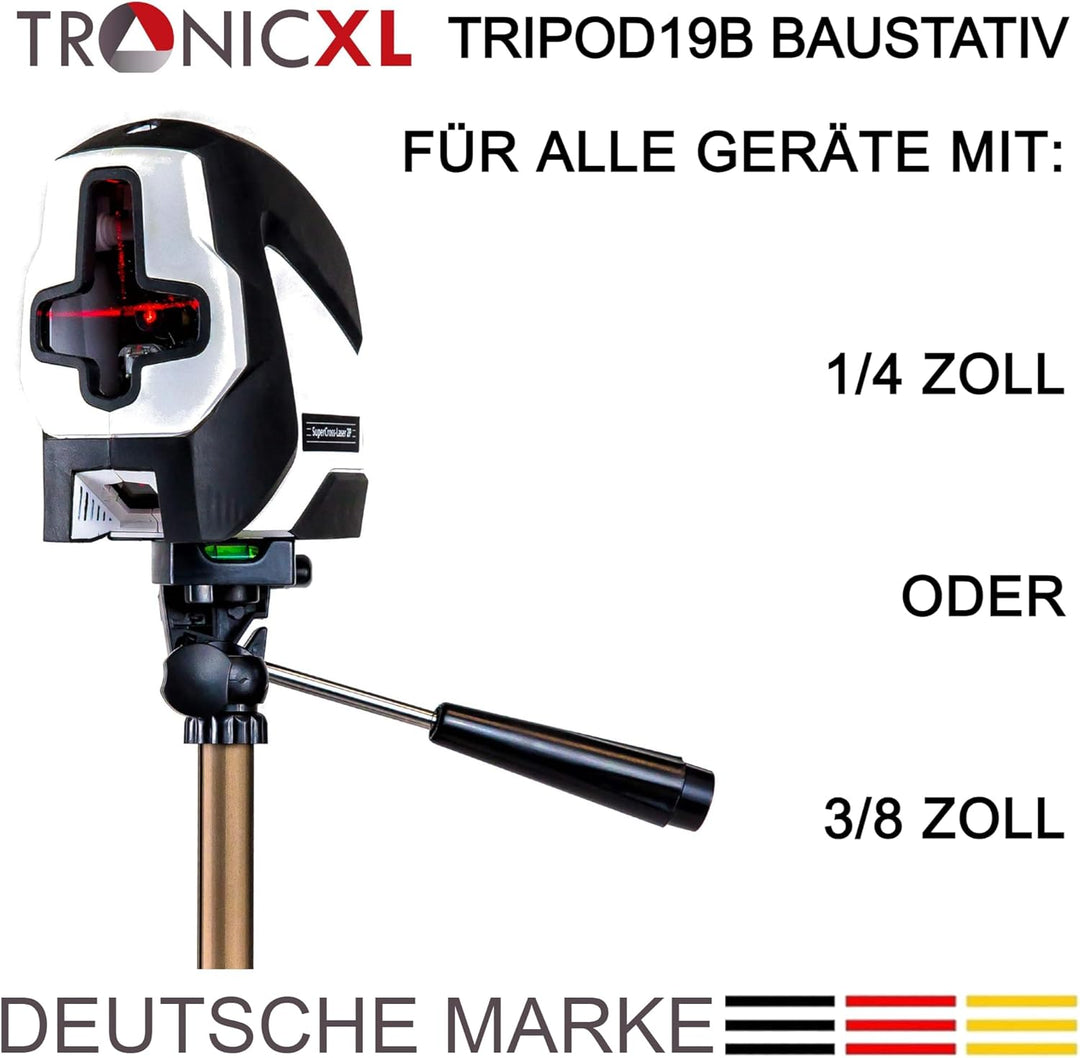 TronicXL Tripod 19B 105cm Baustativ Stativ Laser Nivelliergerät Linienlaser Kreuzlinienlaser kompati