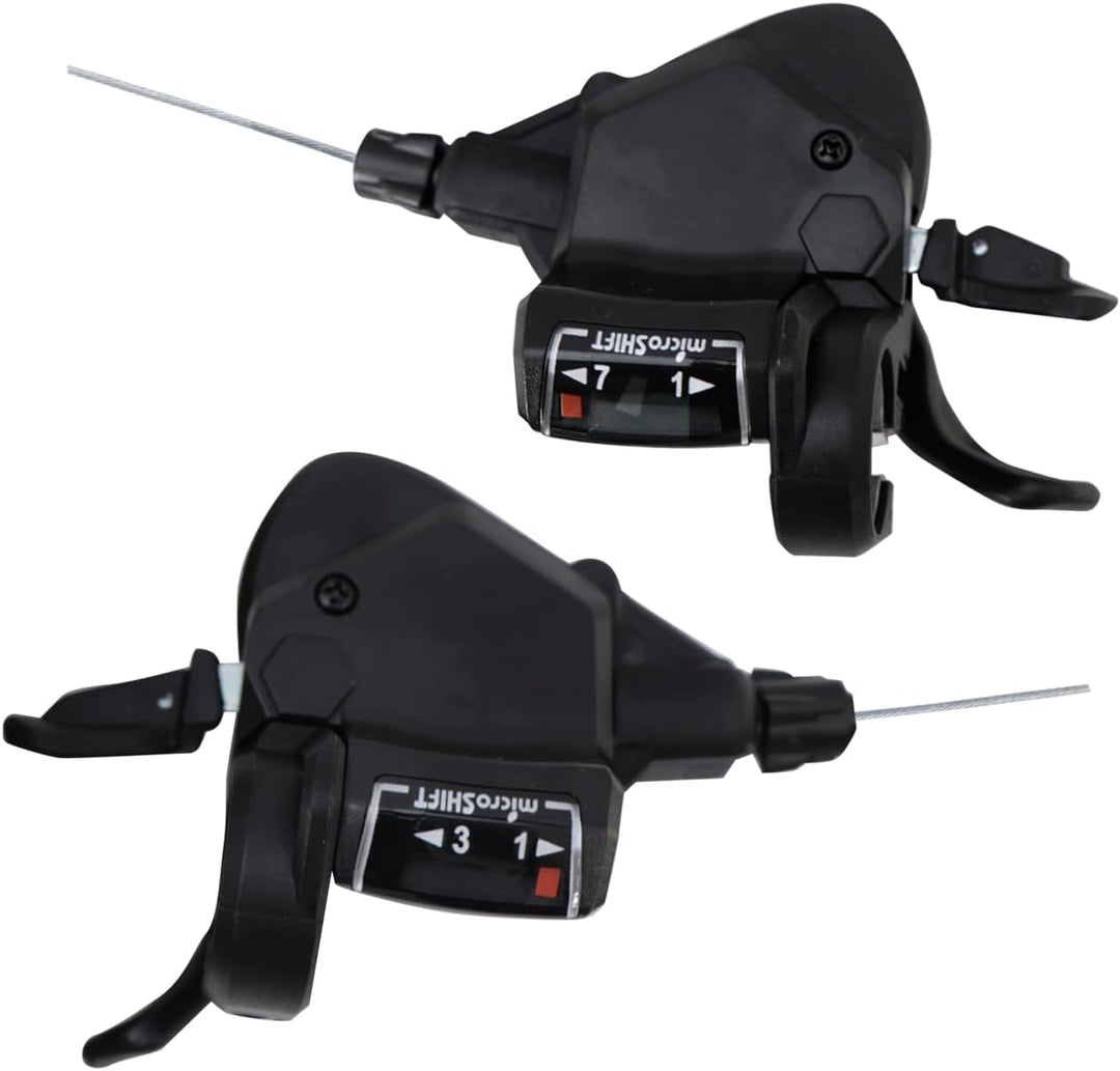 Microshift | Mezzo Daumenschalter Set | 7-Gang | Triple | Optische Ganganzeige | Shimano kompatibel