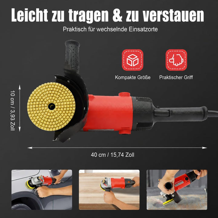 Elektrisch Nassschleifmaschine Messerschleifer Poliermaschine Steinschleifer 1400W mit Diamant Aufla