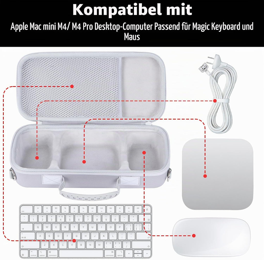Schutzhülle für Apple Mac mini M4 / M4 Pro Chip Desktop Computer Grau Tasche für Apple Mac mini M4 /