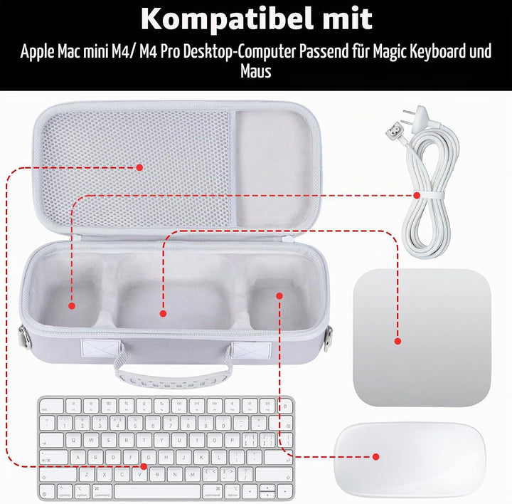Schutzhülle für Apple Mac mini M4 / M4 Pro Chip Desktop Computer Grau Tasche für Apple Mac mini M4 /