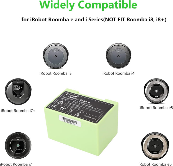 4000mah Lithium-Ionen Ersatzakku für i Robot Roomba e und i Serie i7/i7+ i4/i4+ i3/i3+ e5 e6 i7158 i