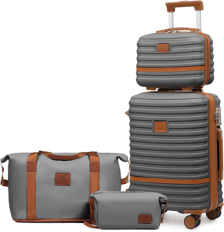 Joyway Kofferset 4 Teilig Hartschale mit 4 Rollen und TSA-Schloss Der Gepäcksets Enthält 1 Kosmetikk
