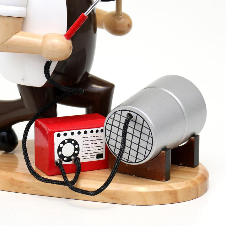 Dekohelden24 Holz Räuchermann/Räuchermännchen als Schweisser, mit Schweissgerät, L/B/H: 15 x 10 x 19