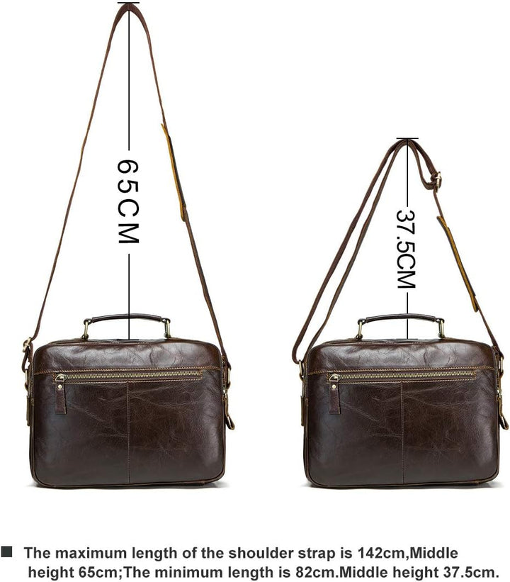 Contacts Herren Umhängetasche aus echtem Leder, für Reisen, 30,5 cm (12 Zoll) Laptop, Kaffeebraun