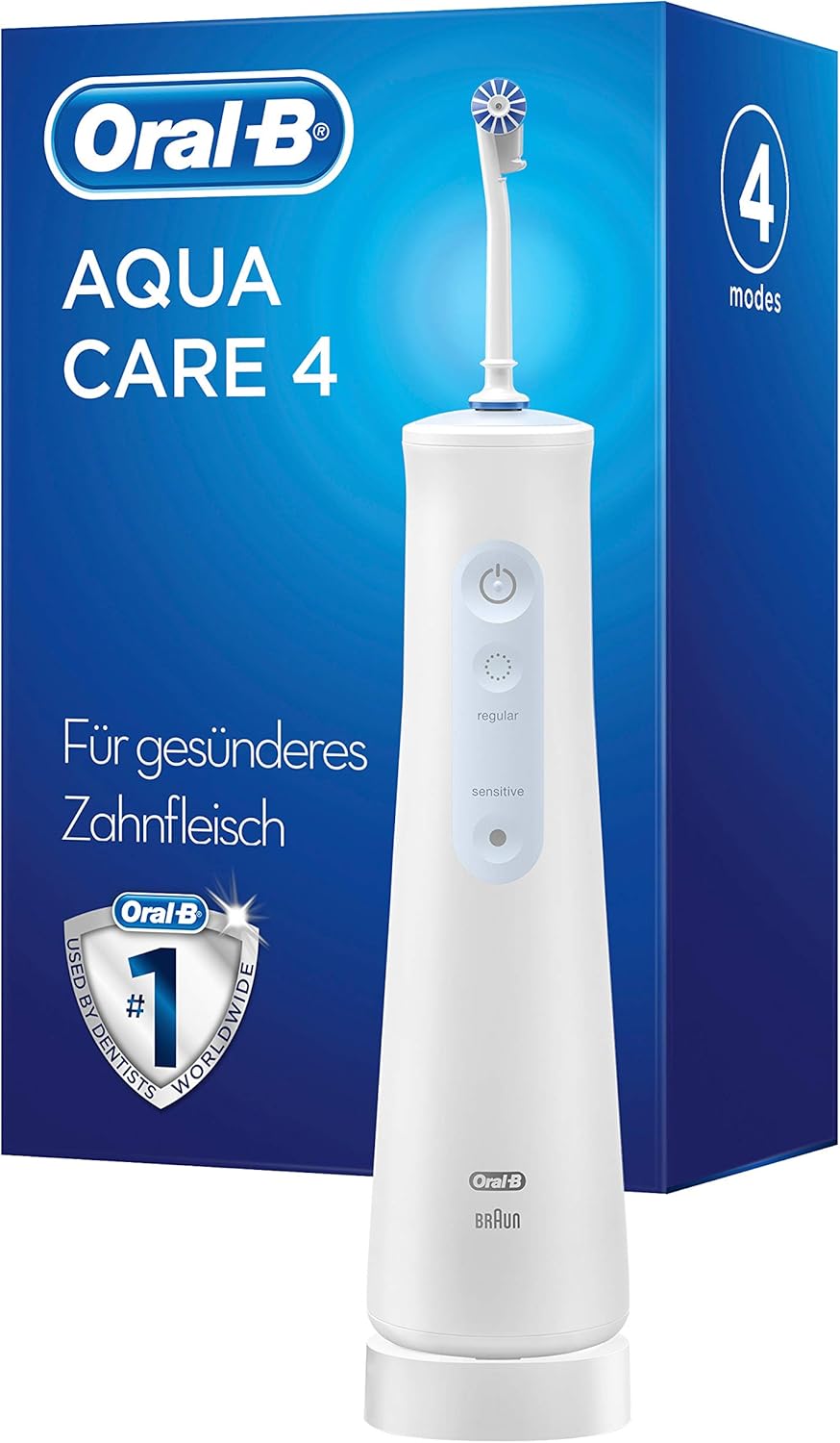 Oral-B AquaCare 4 Munddusche, Zahnzwischenraumreiniger mit 4 Putzmodi für eine sanfte Zahnpflege und