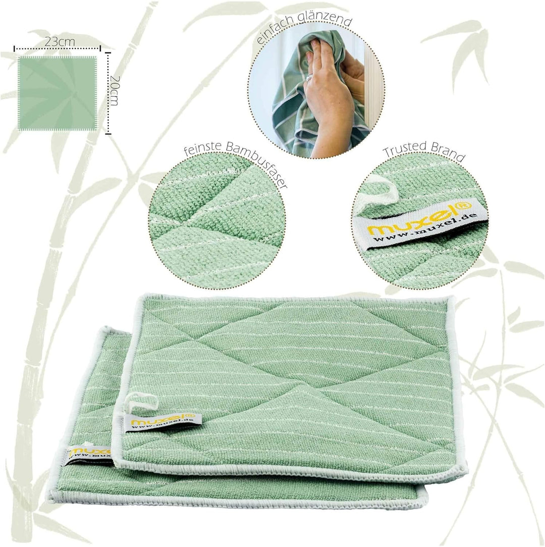 Muxel Bambustücher | antibakterielle Putztücher zum Reinigen + Polieren 7er Set