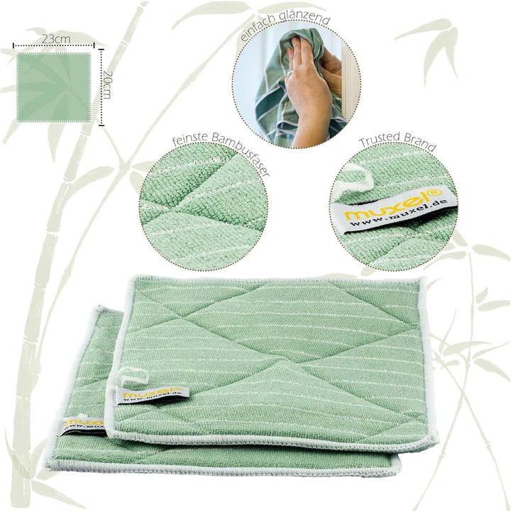 Muxel Bambustücher | antibakterielle Putztücher zum Reinigen + Polieren 7er Set