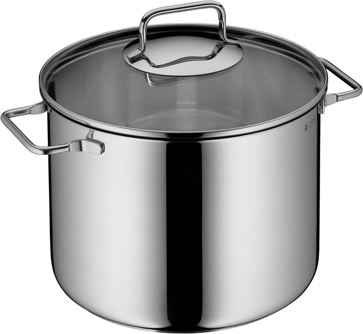 WMF Nudeltopf mit Sieb 24 cm Induktion, Kochtopf gross 7l, Spaghettitopf mit Glasdeckel, Cromargan E