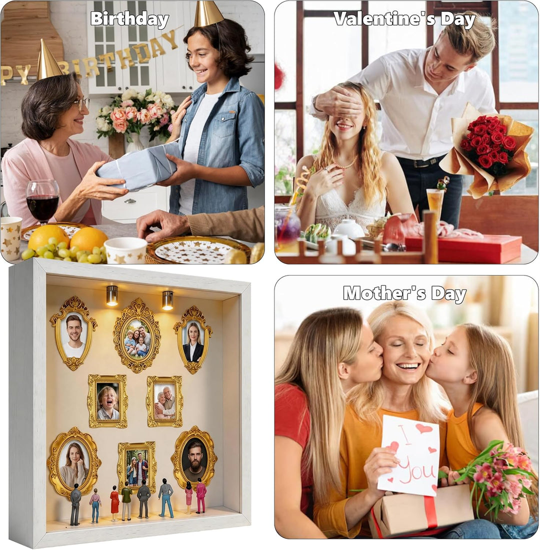DIY Mini Museum Silhouette Box, Mini Menschen Figuren Museum mit Mini Bilderrahmen Vintage & Miniatu