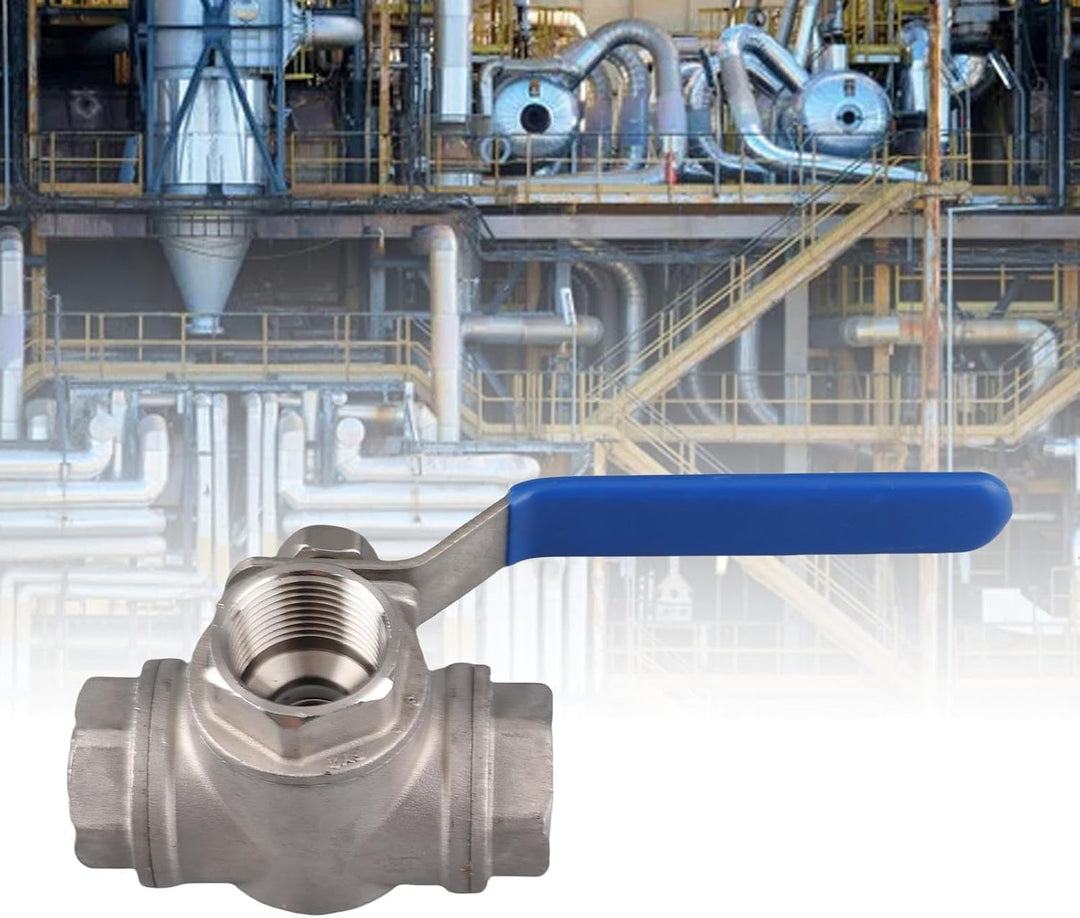 TOPINCN 3-Wege Kugelhahn Edelstahl SUS304 Rohr Dreiwege T-Typ Ventil Innengewinde 3/4 "DN20 Mit Verr