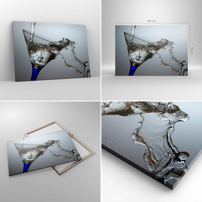 ARTTOR Bilder auf Leinwand 100x70cm Leinwandbild Funkeln trinken glas Gross Wanddeko Bild Schlafzimm