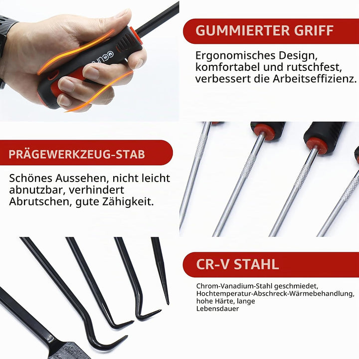 CCLIFE 9tlg Universal Nadel Haken Schaber Satz Hakenset Dichtung Demontage Werkzeug