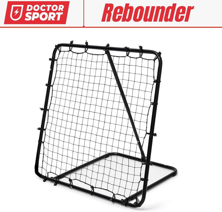 Dr. Sport Rebounder für Fussball - 100x100 cm - Verstellbar und Faltbar - Rebounder für Volleybal, H