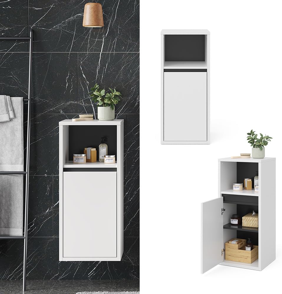 Vicco Midischrank Viola, Weiss/Anthrazit, 38 x 80 cm, Weiss