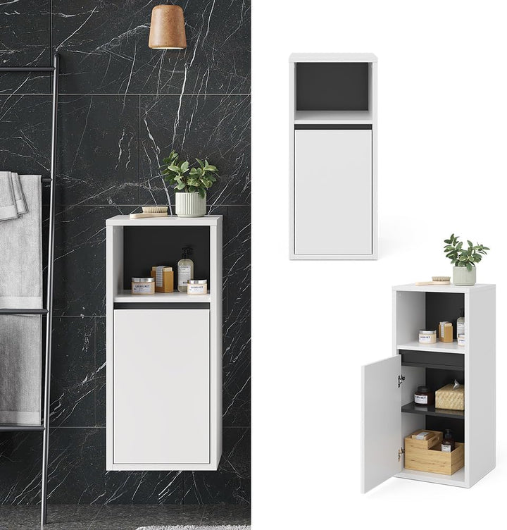 Vicco Midischrank Viola, Weiss/Anthrazit, 38 x 80 cm, Weiss