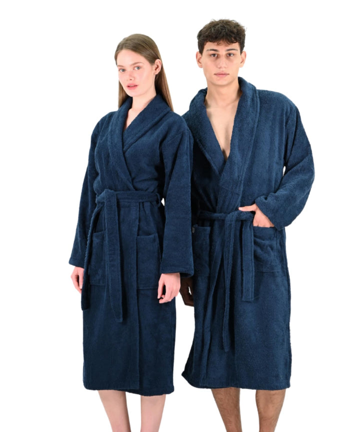PandaHome Bademantel Damen und Herren aus 100% Baumwolle, Morgenmantel Frottee Kuschel, Saunamantel