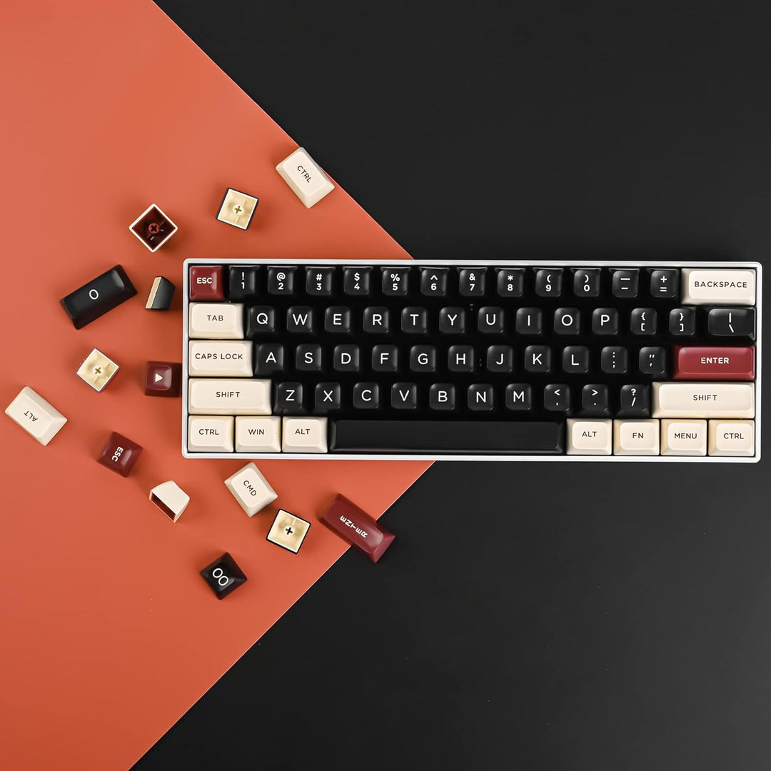SOLIDEE 150 Tastenkappen 60 Prozent 150 Tasten Double Shot PBT Custom Gaming Keycaps ASA-Profil für