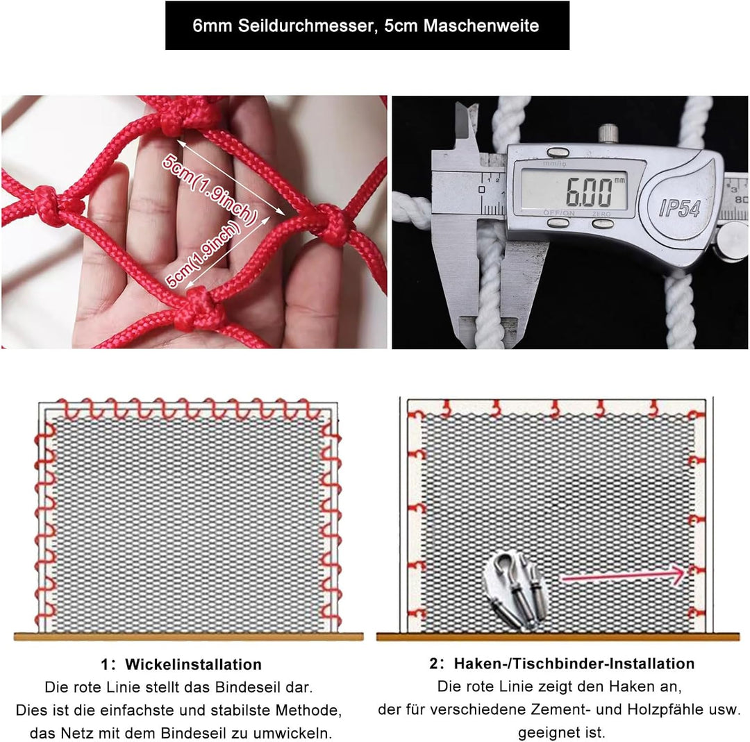 Universal Schutznetz Sicherheitsnetz für Kinder, Nylon Treppenschutznetz Balkon Katzennetz Seilnetz