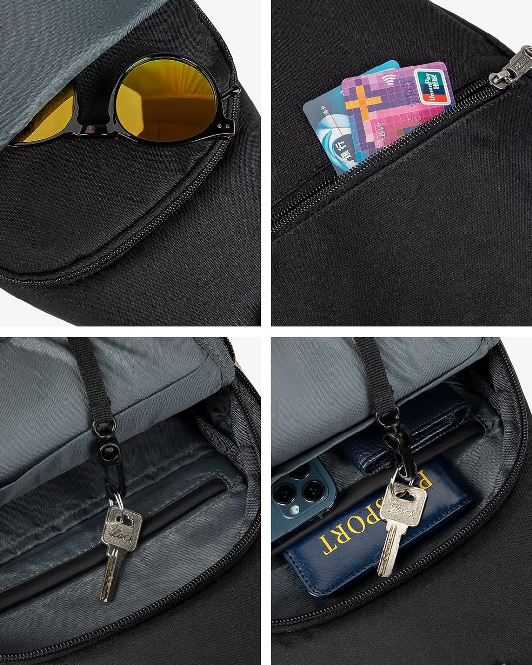 WATERFLY Anti-Diebstahl Sling Bag für Damen und Herren Brusttasche Hippie Crossbody Bag Multipurpose