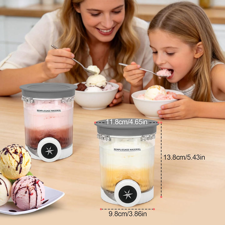 Creami Behälter für Ninja Swirl NC700 NC701, 480ml Eiscremebehälter mit Farbigen Deckeln für Ninja S