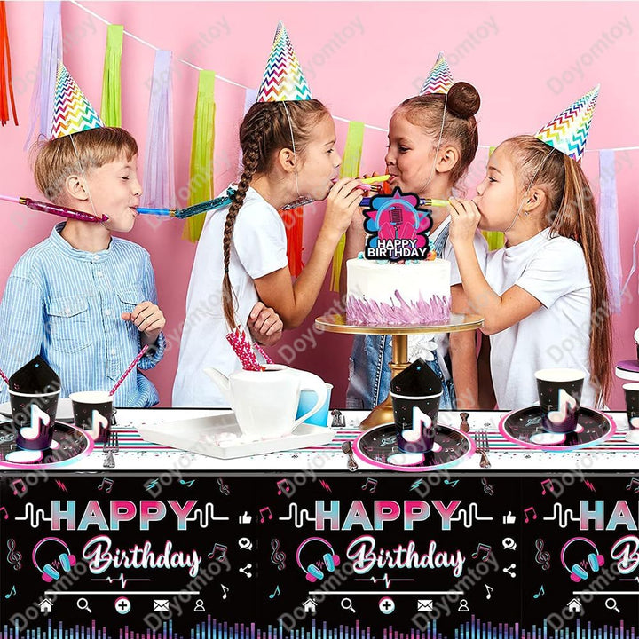 Musik Geburtstag Deko,Doyomtoy 50 Stück Musiknoten Partygeschirr Set Cake Topper Musik Geburtstag Pa