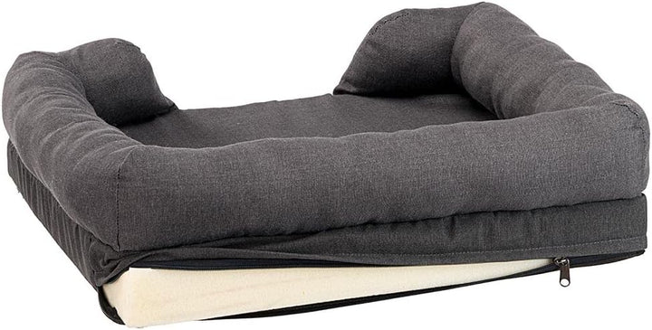 Orthopädisches Bett für Hunde MEMOR-ONE M Memory Foam, 64 x 52 x 16.5 cm, Grau Grau L 64 x B 52 x H