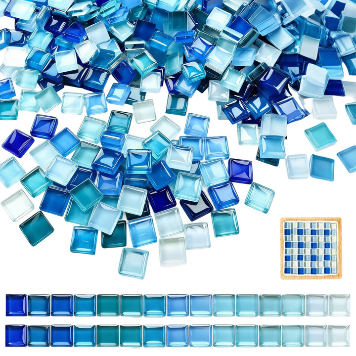 1100 Stück Mosaiksteine zum Basteln, 1kg Kristall Mosaik Bastelset, 1x1 CM Bunte Steine Mosaikfliese