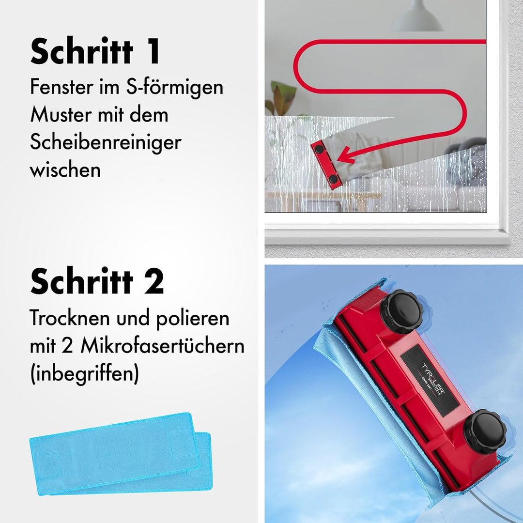 Tyroler Fensterreiniger mit regulierbarer Magnetkraft The Glider D-2 AFC | Fensterputzen leicht gema