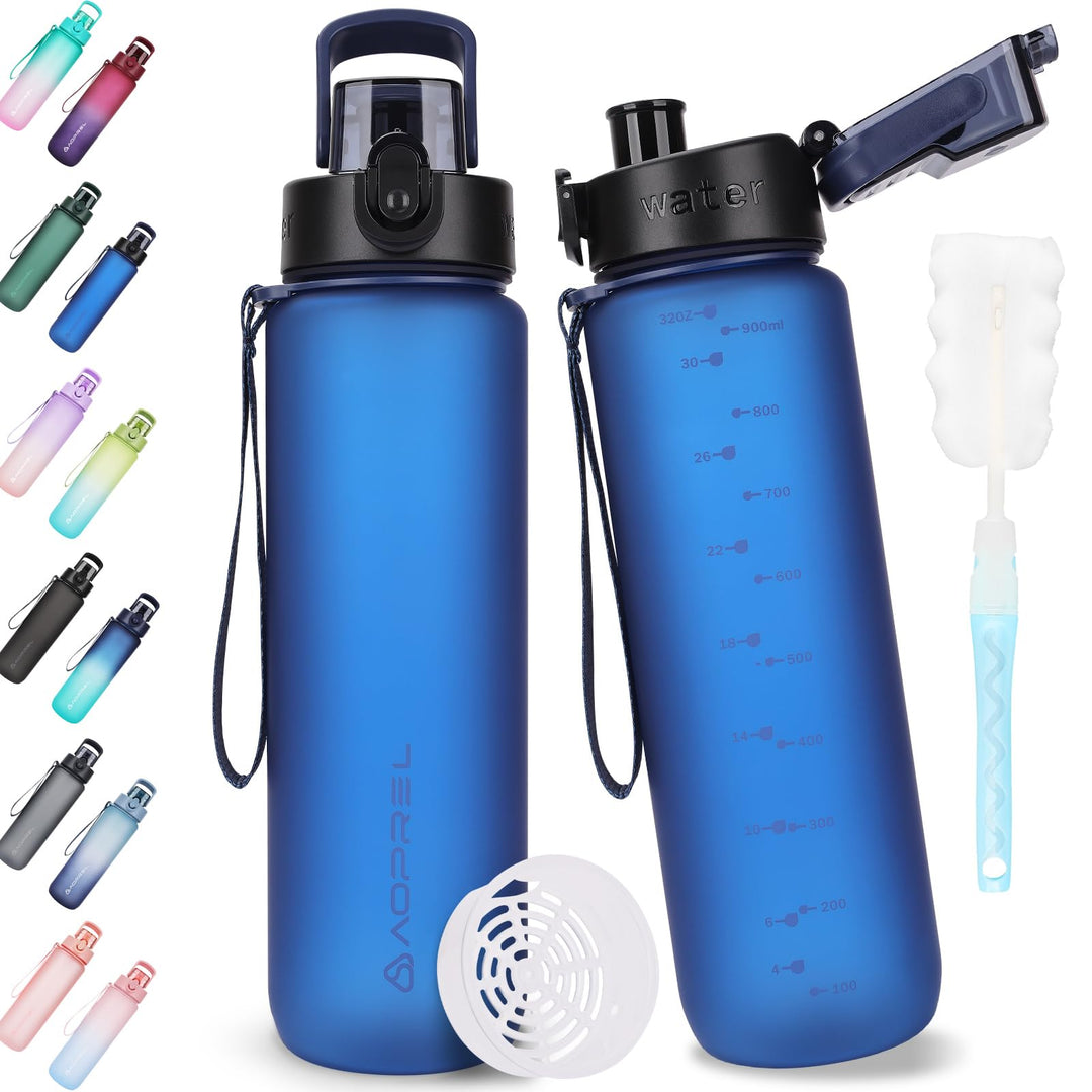AOPREL Trinkflasche 1l, Wasserflasche BPA-Frei aus Tritan, Sport Trinkflasche Kohlensäure geeignet,