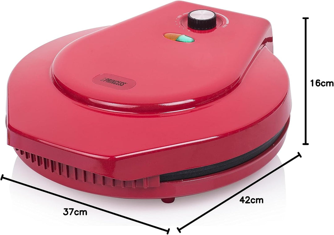 Princess Pizza Maker mit 30 cm Durchmesser – mit antihaftbeschichtete Platten für frische und tiefge