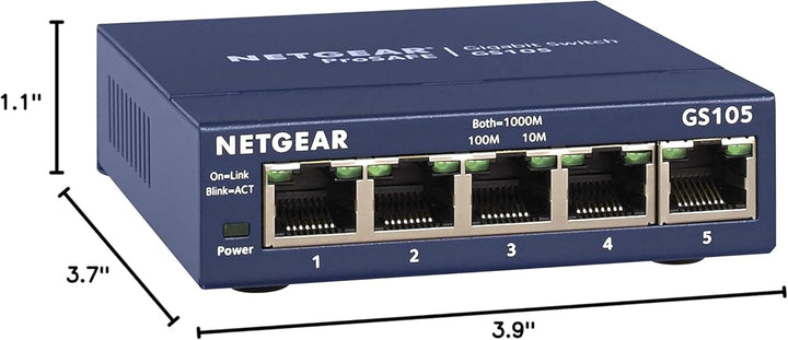 NETGEAR 5-Port Gigabit Ethernet Unmanaged Switch GS105NA Unmanaged 5 Anschlüsse, Unmanaged 5 Anschl&amp;