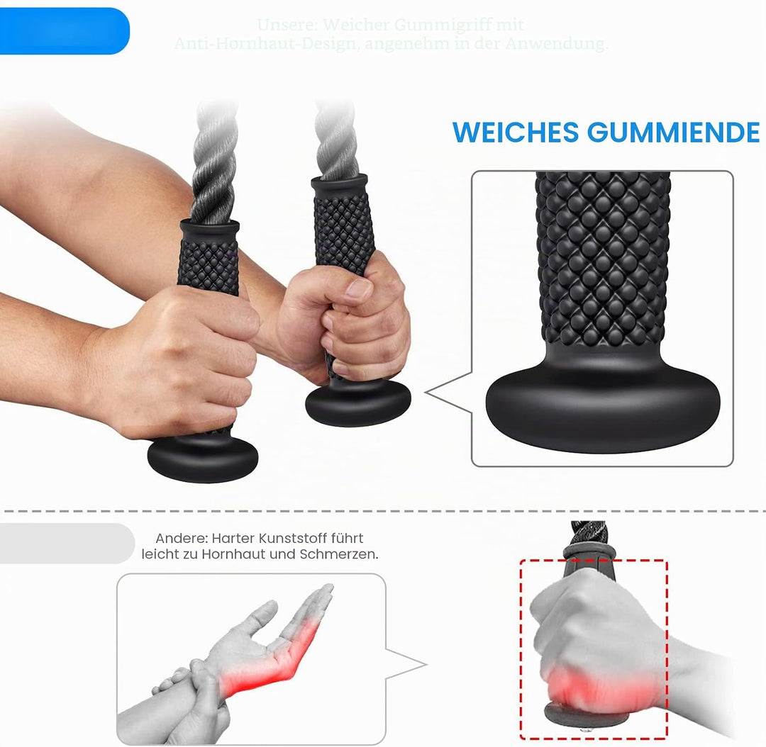 Kipika Trizepsseil, Kabelmaschinen-Befestigungen, Seilzugsystem, Fitnessstudio, Robustes Nylonseil m