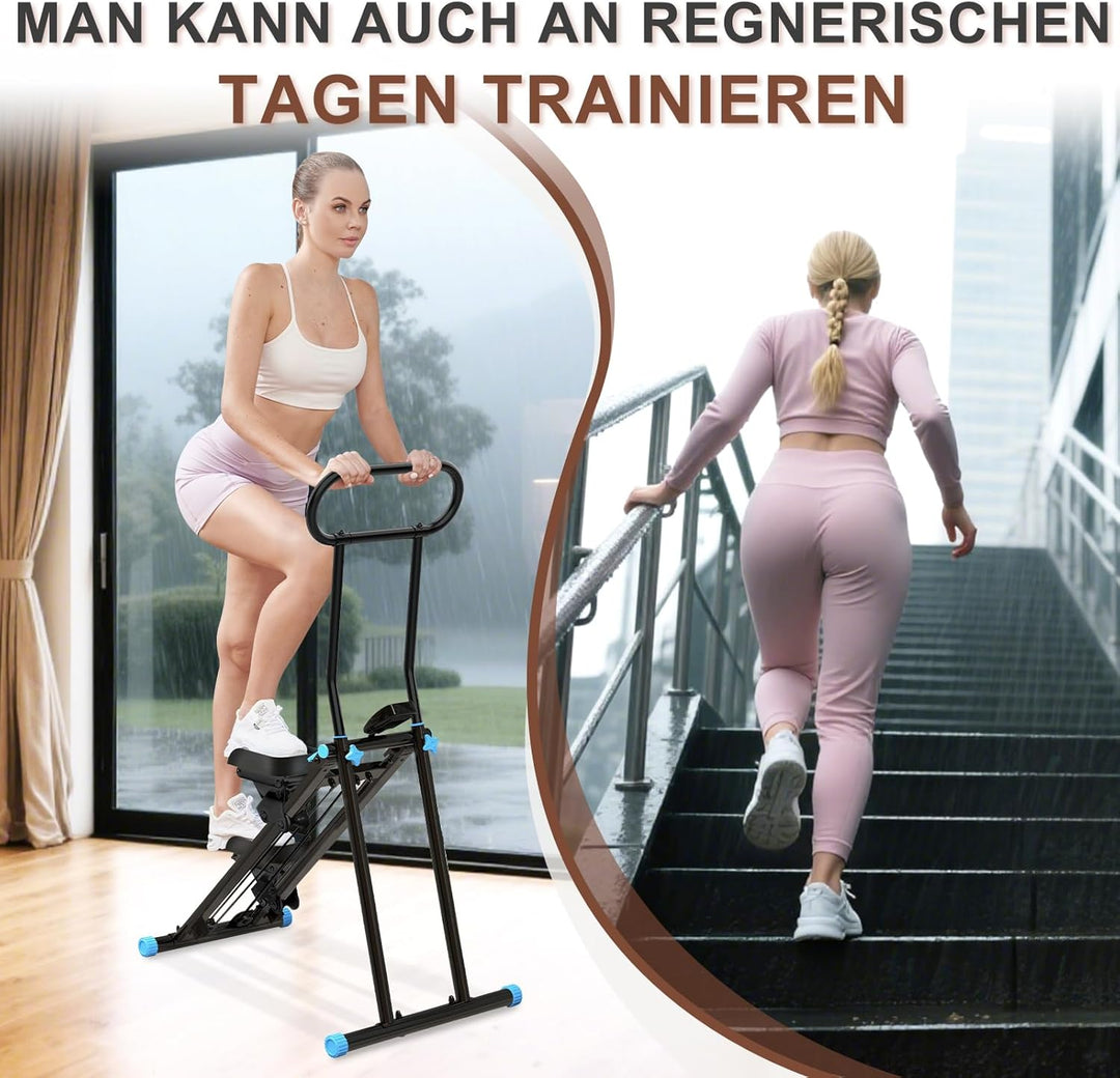 HXD-ERGO Vertikale Klettermaschine, Kreuztrainer mit LCD-Display, Steppers Faltbare Tragbares Pedal,