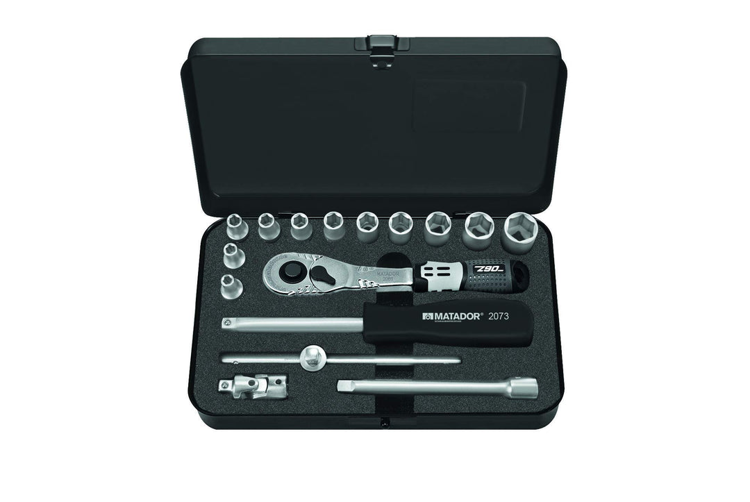 MATADOR Schraubwerkzeuge 2115 9160 Steckschlüsselsatz, 6-kt, 6,3 mm (1/4""), 16-tlg." 16-teilig Metr