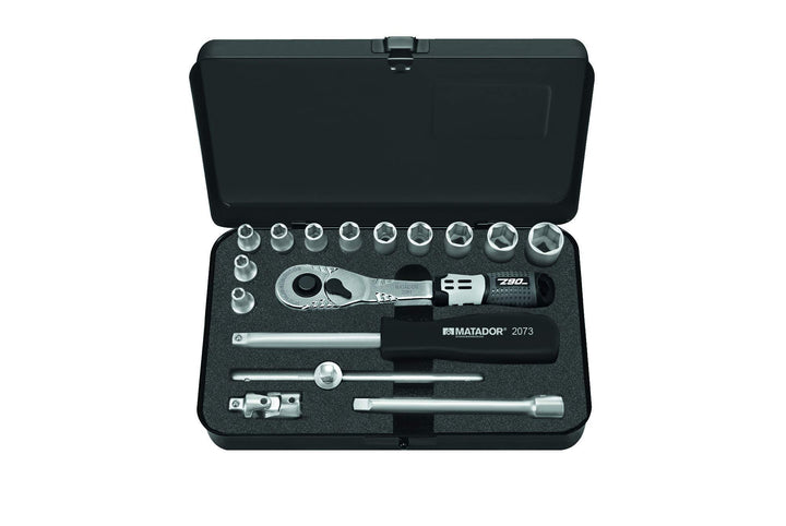 MATADOR Schraubwerkzeuge 2115 9160 Steckschlüsselsatz, 6-kt, 6,3 mm (1/4""), 16-tlg." 16-teilig Metr