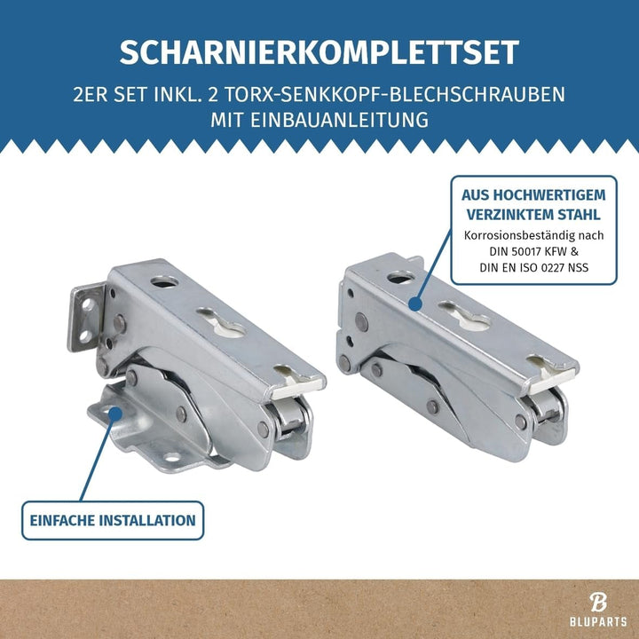 easyPART Kompatibel/Ersatz für Amica 10090982 Türscharnier Set oben unten wie AEG 4055504197 für Küh
