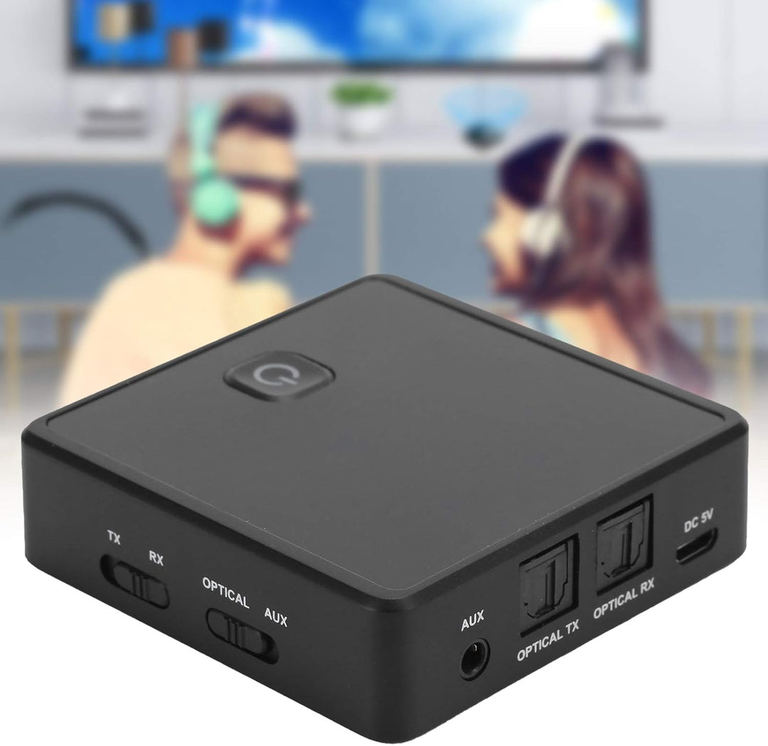 Drahtloser Bluetooth-Senderempfänger, 2-in-1-Glasfaser Bluetooth 5.0 AUX 3.5mm Drahtloser Audioadapt