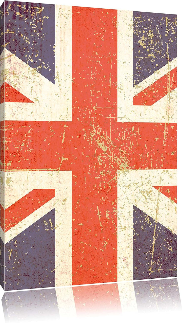 Pixxprint Union Jack, Format: 100x70 auf Leinwand, XXL riesige Bilder fertig gerahmt mit Keilrahmen,