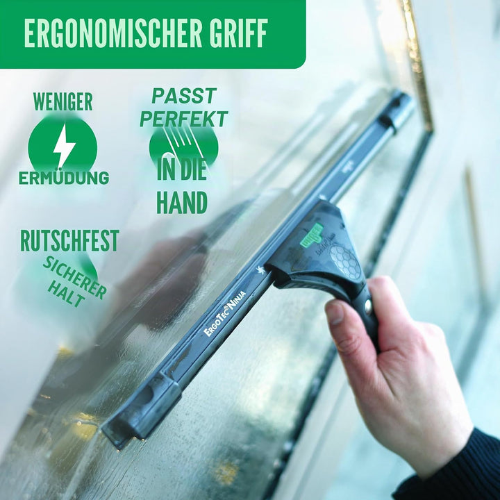 Unger ErgoTec Ninja Fensterwischer 40° (Breite 45 cm, ergonomischer Griff, mit Soft-Gummi, Zwei Gumm