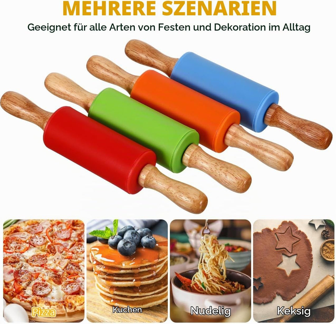 STOBOK Kinder Nudelholz Silikon Teigroller Kompakt Grösse Ergonomisch Leicht Zu Halten Für Backen Un