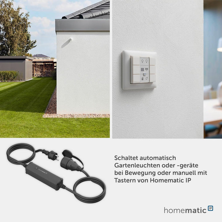 Homematic IP Smart Home Set Aussenbeleuchtung mit Access Point 2, anthrazit + Schalt-Mess-Kabel – au