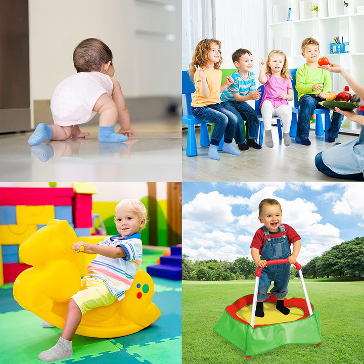 GRPSKCOS Rutschfeste Socken Kinder 12 Paar Stoppersocken Kinder ABS Socken Kinder Antirutschsocken f