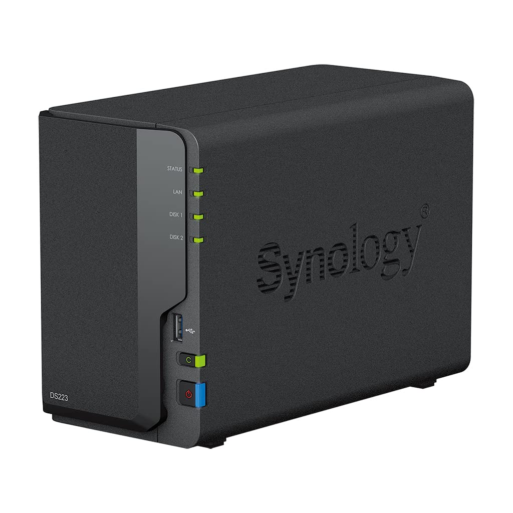 Synology DS223 2 GB NAS 16 TB (2 x 8 TB) WD Red+, montiert und getestet mit SE DSM installiert