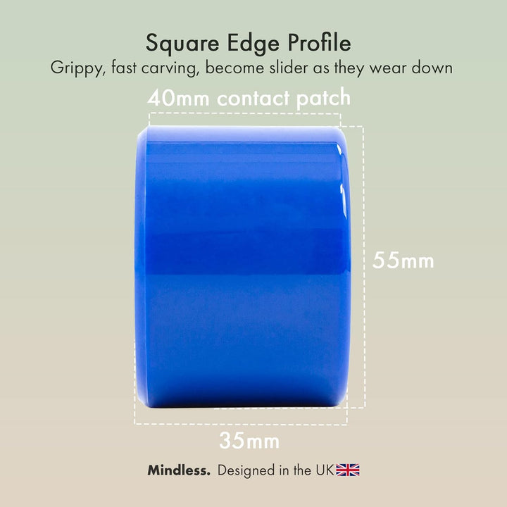 Mindless Longboards Cruiser Wheels Skateboard-Räder, Unisex, Erwachsene 60x40 mm Blau (Dark Blue), 6