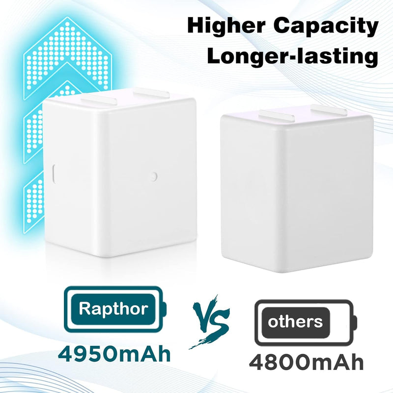 Rapthor 2-Pack 4950mAh Ersatzbatterien mit Ladegerät Kompatibel mit Arlo Pro 4/Pro 3/Ultra/Ultra 2 D